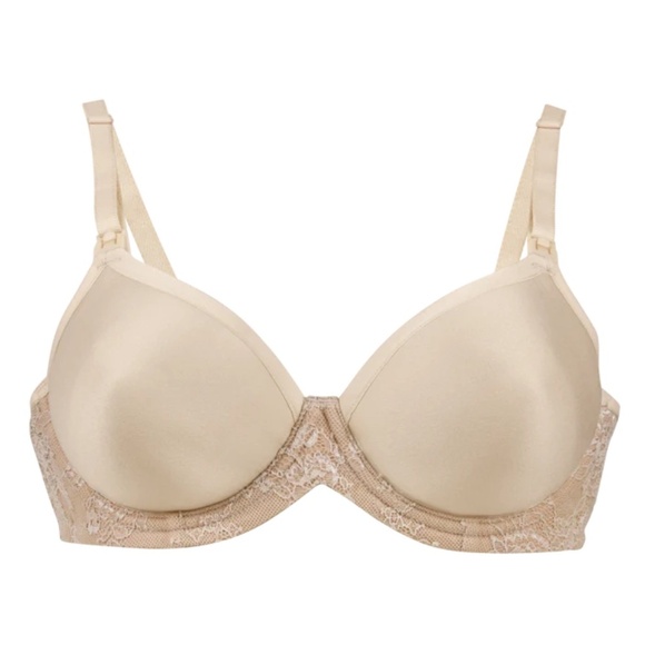 Cake Lingerie Waffles Bra Nursing Bra Underwire T-shirt Satin Nude - Picture 1 of 9